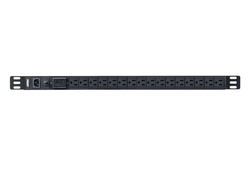 16-OUTLET 0U 15A BASIC PDU WITH SURGE PROTECTION, (100V-120V) WITH NEMA 5-15 POW