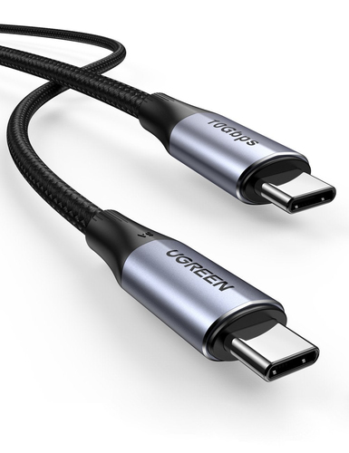 Cable USB-C a USB-C 32 Thunderbolt 1 Metro 240W 10 Gbps 480 Mbps Soporta Video 4K60Hz Chip E-Market Inteligente Carcasa de Aluminio Nylon Trenzado Blindaje de 4 capas 80150 - 80150