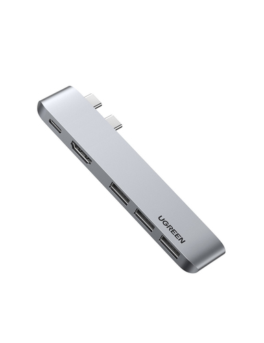 60559 HUB USB-C Thunderbolt 3 5 en 2 1 Puerto HDMI 4K 3 Puertos USB30 USB- C PD 100W Transferencia de Video y Datos Multifuncional para MacBook Pro/Air Carcasa de Aluminio 60559