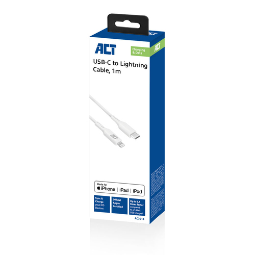 USB-C Lightning Cable for Apple 1.0m MFI official Apple Certified, afbeelding 2