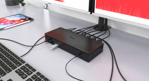 Caquattrodockpdpro Base & Duplicador de Portas com Fios USB 3.2 GEN 1 (3.1 GEN 1) TYPE-C Preto