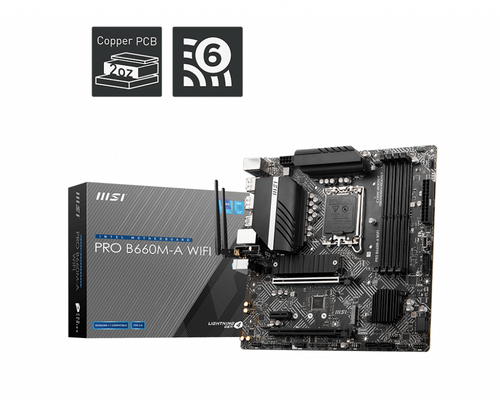 MSI PRO B660M-A WIFI emaplaat Intel B660 LGA 1700 Mikro ATX