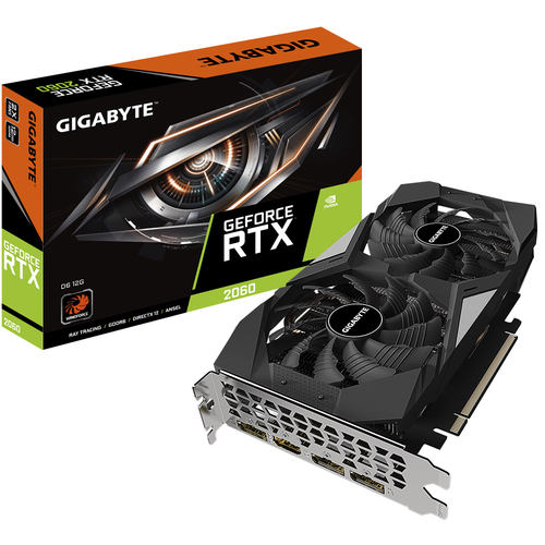 GV-N2060D6-12GD Gigabyte GeForce RTX 2060 D6 12G - Tarjeta gráfica - GF RTX 2060 - 12 GB GDDR6 - PCIe 30 x16 - HDMI 3 x DisplayPort