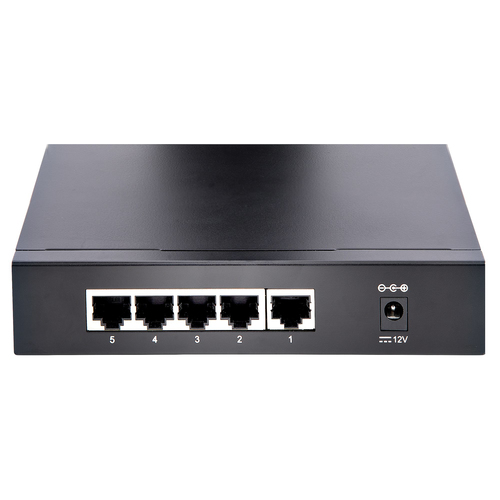 StarTech.com Unmanaged 2.5G Netwerk Switch, 5 Port Gigabit Switch, 2.5GBASE-T Unmanaged Switch, Ethernet Switch, Bureau of Wand Montage, Backward, afbeelding 4