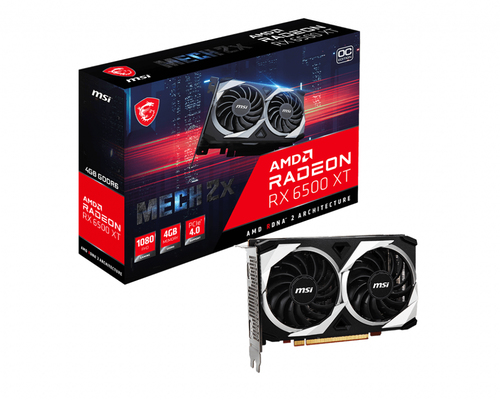 RADEON RX 6500 XT MECH 2X 4G OC VGA MSI RADEON RX 6500 XT MECH GDDR6 2685 MHZ 1HDMI 1DP PCIE 40 RADEON RX 6500 XT MECH 2X 4G OC