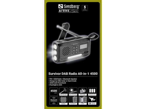 Sandberg Survivor DAB Radio All-in-1 4500 – image 4