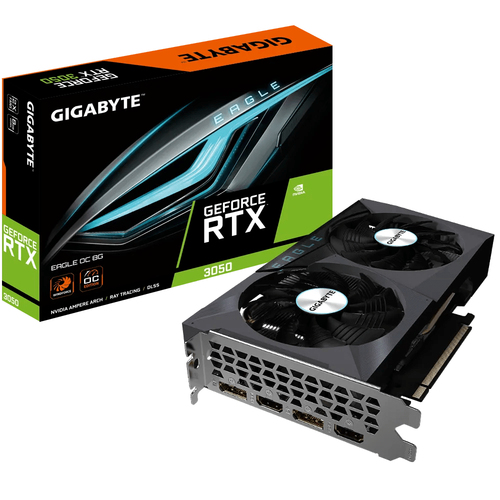 Tarjeta de Video GIGABYTE GV-N3050EAGLE OC-8GD, GeForce RTX 3050, 8 GB, GDDR6, PCI-e 4.0 x 16 GV-N3050EAGLE OC-8GD GV-N3050EAGLE OC-8GD EAN 4719331310721UPC 889523031940 - GV-N3050EAGLE OC-8GD