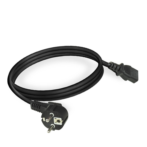230V Connection Cable CEE7/7 male (angled) - C13 2.0 Meter, afbeelding 2