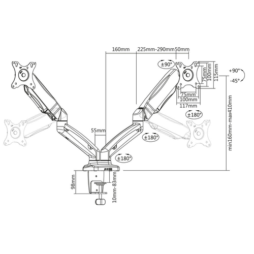 ACT AC8312 Monitorarm, afbeelding 4