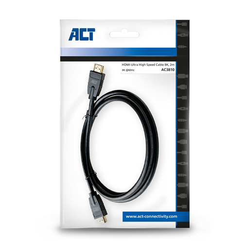 ACT Connectivity 2 meter HDMI 8K Ultra High Speed kabel v2.1 HDMI-A male - HDMI-A male, afbeelding 2