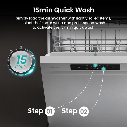 Hisense Hi4 HS642B90X Full Size Freestanding Dishwasher - Stainless Steel – image 8