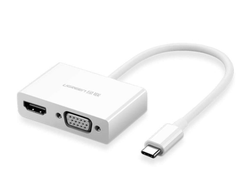 30843 Adaptador USB C a HDMI VGA Compatible con Thunderbolt 3 USB 31 Tipo C HDMI 4K2K 30Hz VGA 1920108060hz Salidas Simultaneas en Modo Espejo Caja de ABS No requiere Controlador Chip IC inteligente incorporado 30843