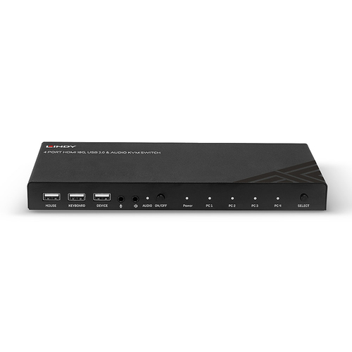 Lindy 4 Port HDMI 18G, USB 2.0 & Audio KVM Switch, afbeelding 3