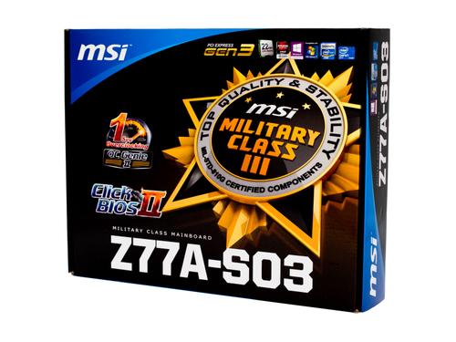 MSI Z77A-S03 motherboard Intel Z77 LGA 1155 (Socket H2) ATX