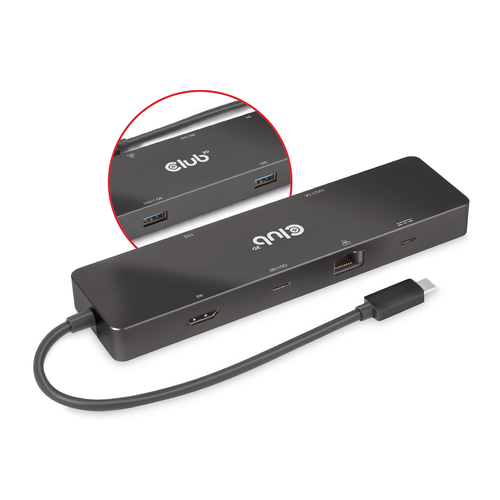 Club 3D USB-C 3.2 Gen2 6-in-1 Dual displays Portable dock dockingstation, afbeelding 6
