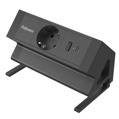 Fellowes Strommodul Schreibtisch 1xSteckdose,USB-A,USB-C sch