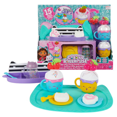 Spin Master Gabby's Dollhouse, Sprinkle Party Sweet Treat Set, Pretend