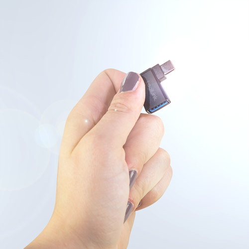 LogiLink Adapter USB 3.2 Gen1 Type-C,C/M zu USB-A/F,90°,schw, afbeelding 5
