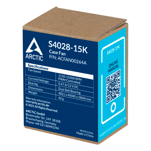ARCTIC S4028-15K Computer behuizing Ventilator 4 cm Zwart 1 stuk(s), afbeelding 7