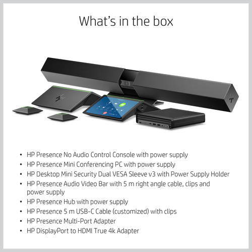 HP Presence Medium to Large Space Solution Plus AI Camera/Mics with ZoomRooms
