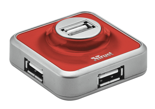 Trust 4 Port USB 2.0 Micro Hub - Red
