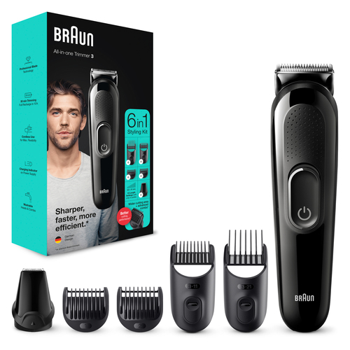 Braun Multigroomer MGK3335 AC/Baterija 2,1 cm Melns