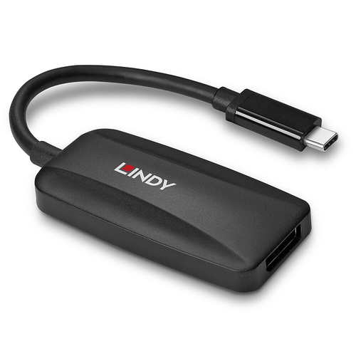 Lindy 43337 video kabel adapter 0,13 m USB Type-C DisplayPort Zwart, afbeelding 3