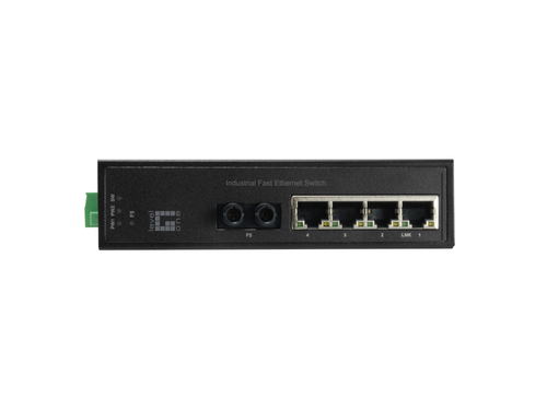 LevelOne 5-Port Fast Ethernet Industrial Switch, 1 x ST Multi-Mode Fiber, 2km, -40°C to 75°C – image 2