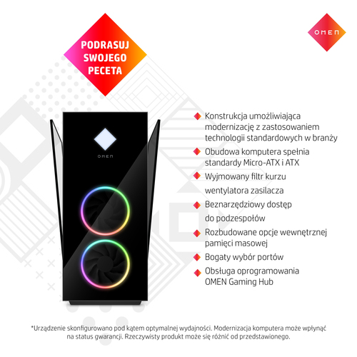 PC Omen 6J9N5EA R5-5600G/HyperX 16GB/1TB SSD PCIe/RTX3060 12GB/Win11Plus