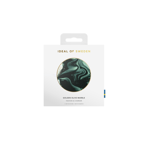 iDeal of Sweden Fashion Wireless Charger Golden Olive Marb – image 3