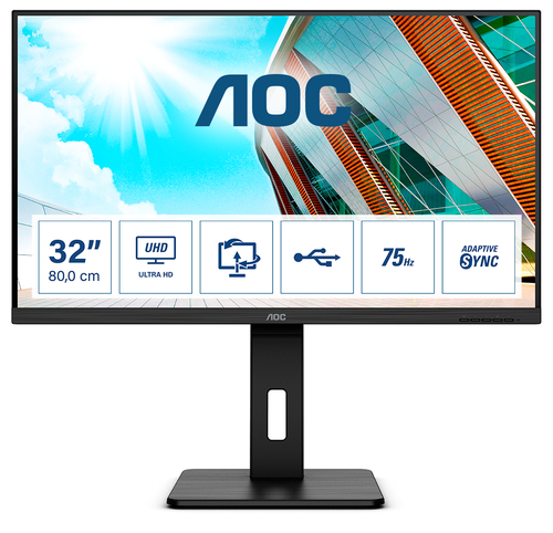 AOC P2 U32P2 монитор для ПК 80 cm (31.5") 3840 x 2160 пикселей 4K Ultra HD LED Черный