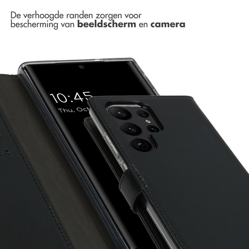 Selencia Echt Lederen Bookcase Samsung Galaxy S23 Ultra - Zwart, afbeelding 4