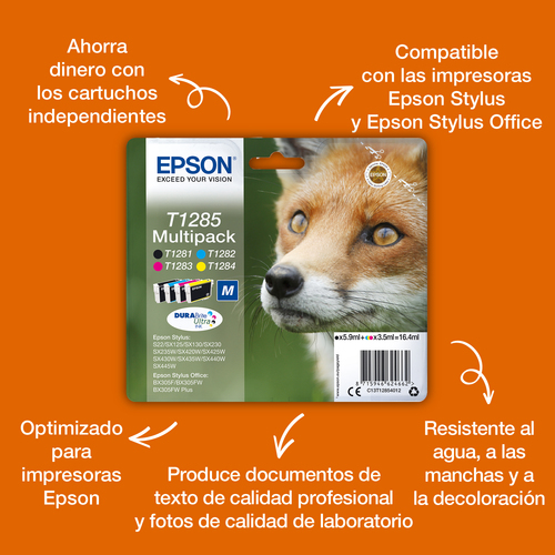 Epson Fox Tinta amarilla T1284 DURABrite Ultra Zorro