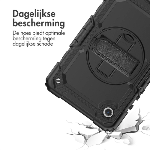 Accezz Rugged Backcover Shoulder Strap Samsung Galaxy Tab A9 Tablethoesje Zwart, afbeelding 2