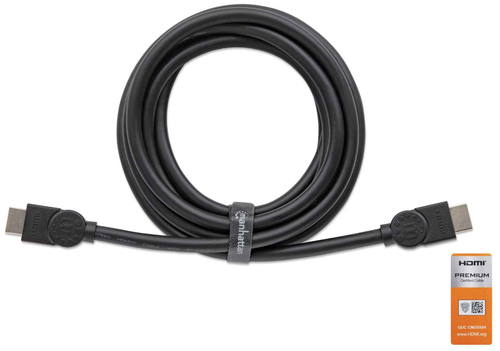 Manhattan Cable HDMI Premium certificado 4K@60Hz con Ethernet, 3 m, para TODOS los usos 4K y 1080p/HD; preparado para actualizar ahora o más adelante, negro, High Speed, garantía de por vida, equivalente a HDMM3MP imagen 3