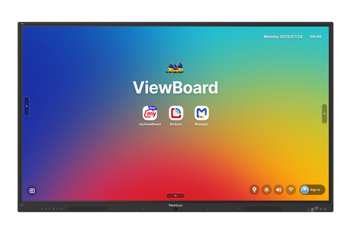 Viewsonic IFP 65IN 4K ANDROID 16 EDLA 64 pizarra blanca interactiva 165,1 cm (65") 3840 x 2160 Pixeles Pantalla táctil