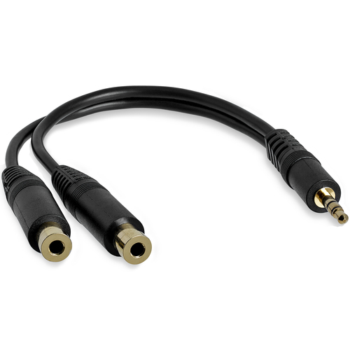 Startech 6 in. 3.5mm Audio Splitter Cable - Stereo Splitter Cable - Gold Terminals - 3.5mm Male to 2x 3.5mm Female - Headphone Splitter (MUY1MFF) Lydsplitter – billede 4
