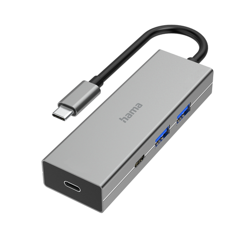 Hama 00200136 хаб-разветвитель USB 3.2 Gen 1 (3.1 Gen 1) Type-A + Type-C 5000 Мбит/с Серый