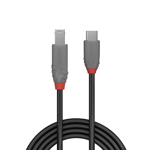 Lindy 1m USB 3.2 Type C an B Kabel, Anthra Line, afbeelding 2
