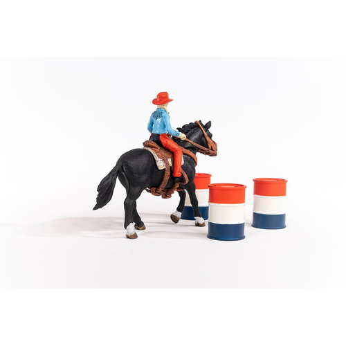 Schleich Farm World - Barrel racing met cowgirl speelfiguur, afbeelding 6