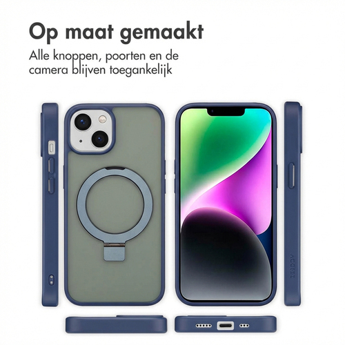 Accezz Ring Stand Backcover met MagSafe iPhone 14 - Blue, afbeelding 7