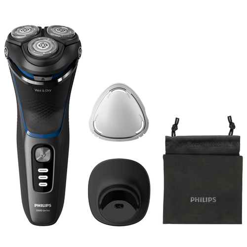 Philips Series 3000 S3344/13 Wet & Dry Rotary Shaver - Dark Moon, Silver/Grey - image 1