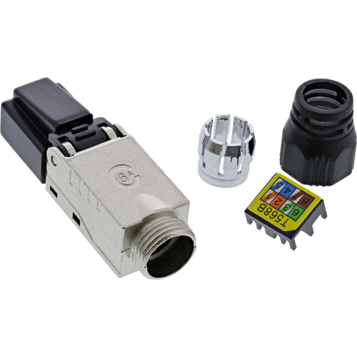 Product image: InLine RJ45 plug Cat.6A 500MHz, field-installable, shielded, with screw cap