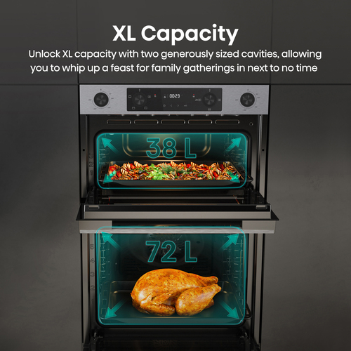 Hisense Hi6 BID914221CX Built In Electric Double Oven - Stainless Steel - A/A Rated, Stainless Steel - image 3