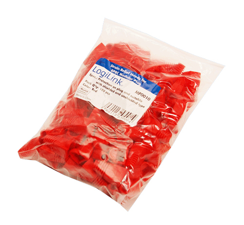 RJ45-aflastningshætte LogiLink MP0010 5,8 mm - rød, 100 stk.
