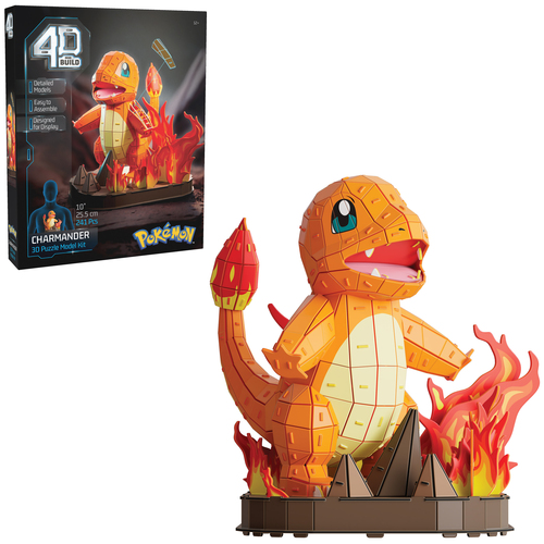 4D Build PUZZ4D - Maqueta Charmander de 241 Piezas - Puzzle 3D Pokemon Charmander de 25,5 cm - Maquetas para Construir Adultos y Niños - Puzzles para Adultos y Niños - Juegos de Mesa
