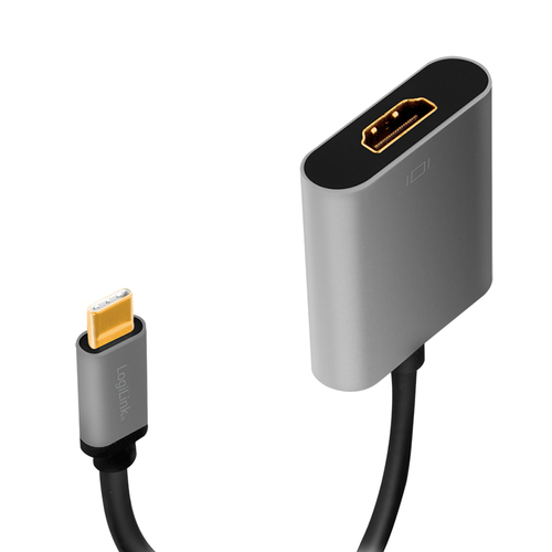 LogiLink CUA0103 tussenstuk voor kabels USB 3.2 Gen1 Type-C HDMI-A Zwart, Grijs, afbeelding 2
