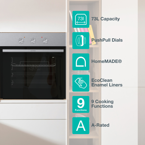 Gorenje BO6727E03NX Built In Electric Single Oven - Stainless Steel – image 2