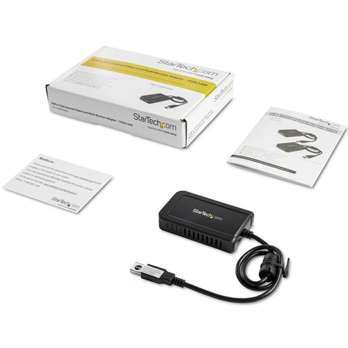 StarTech.com USB to VGA Adapter - 1920x1200 - External Video & Graphics Card - Dual Monitor Display Adapter - Supports Windows (USB2VGAE3) USB / VGA adapter 50cm – billede 6
