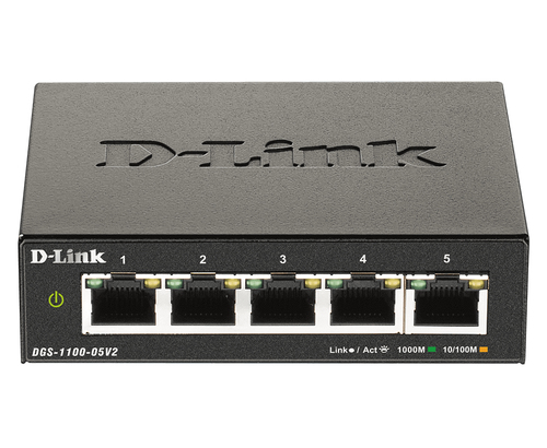 D-Link DGS-1100-05V2/B сетевой коммутатор Управляемый L2 Gigabit Ethernet (10/100/1000) Черный